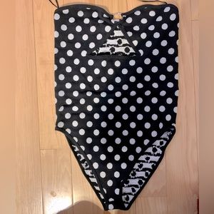 Zara (new) strapless polka dot knit bodysuit